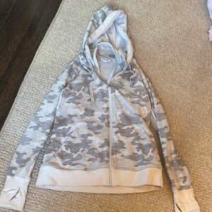 Athleta Grey Camo Zip-Up Hoodie